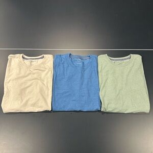 (3) NWT Lucky Brand Men’s T-Shirt Short Sleeve Large Green, Blue, Cream